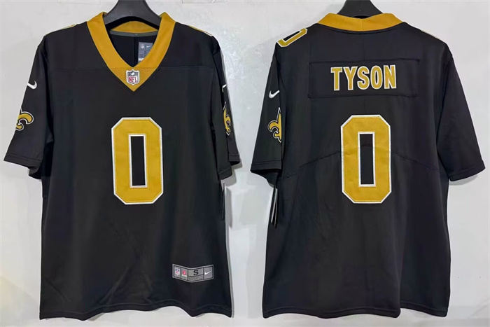 Men's New Orleans Saints #0 Jordyn Tyson Black 2026 Vapor Limited Stitched Football Jersey